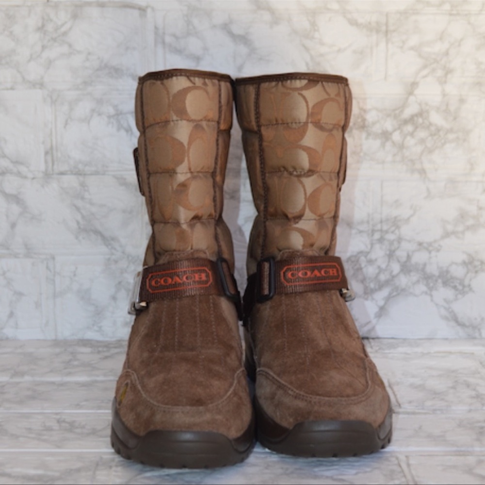 Women’s Snow boots Insulated interior Vibram sole suede detailing Monogram - Picture 1 of 5